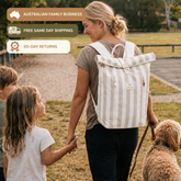 Back view of Sunza Original Cooler Backpack in Drift Sand with padded straps — insulated cooler backpack for women Australia