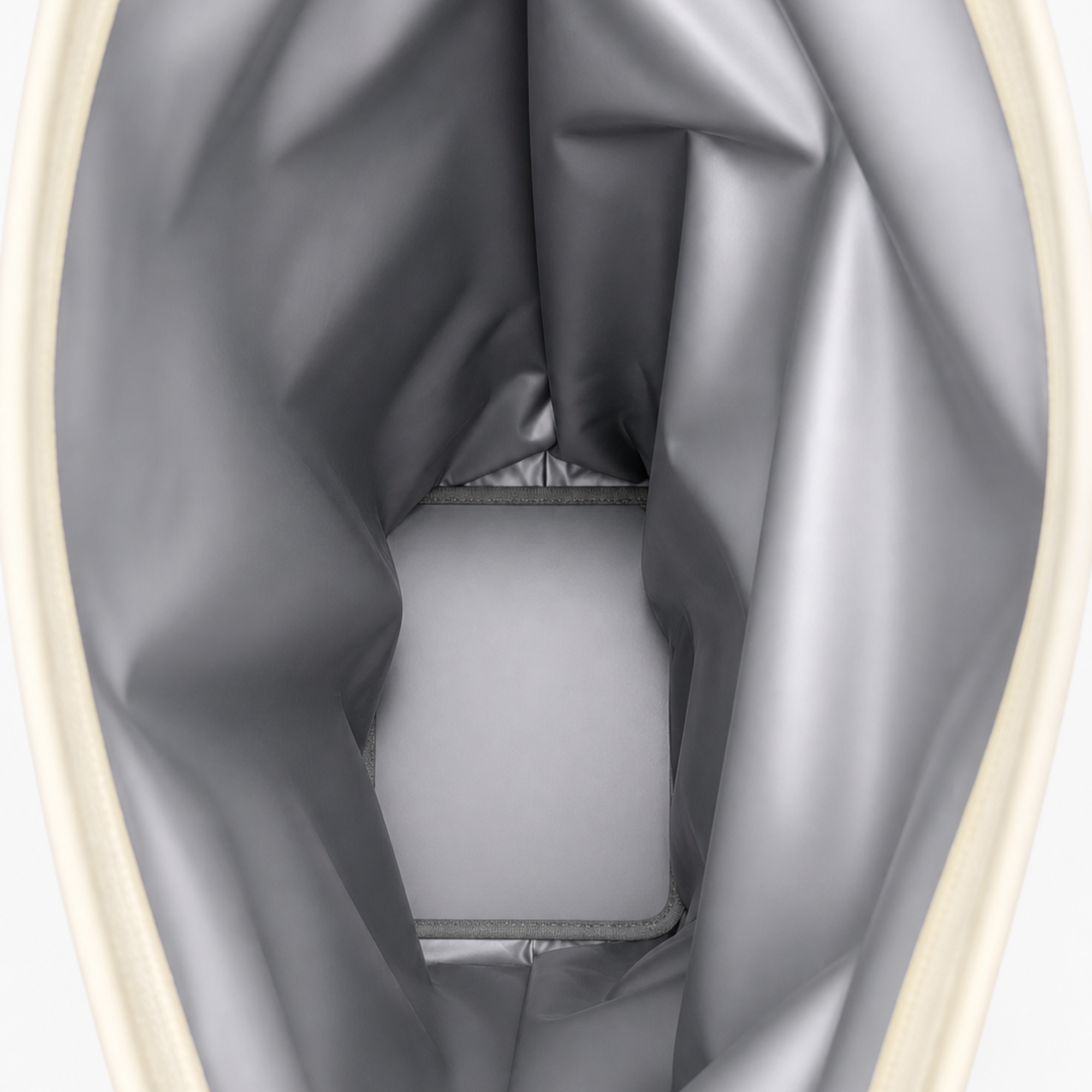 Inside the Sunza Original Cooler Backpack — spacious insulated silver lining without divider, fits a full day of food and drinks