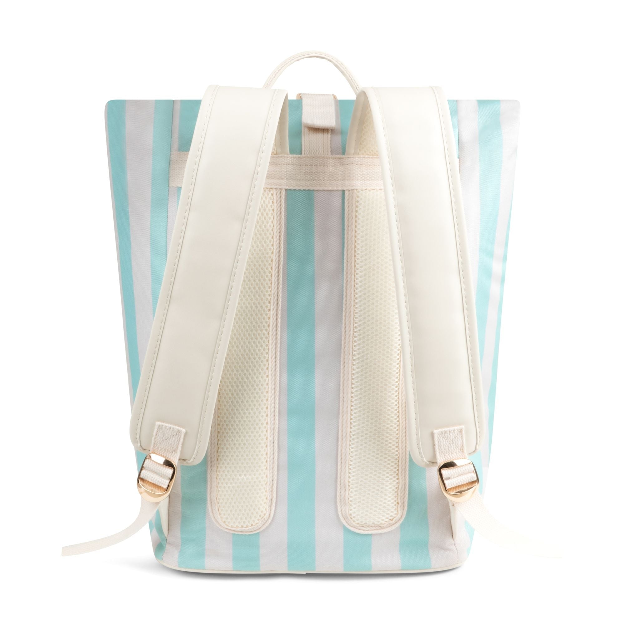 Back view of Sunza Original Cooler Backpack in Seafoam Mist showing padded backpack straps for hands-free carry
